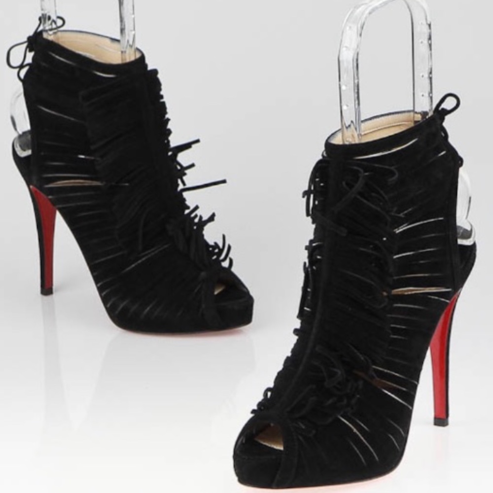 Christian Louboutin Deva Fringe booties RETAIL 1,095